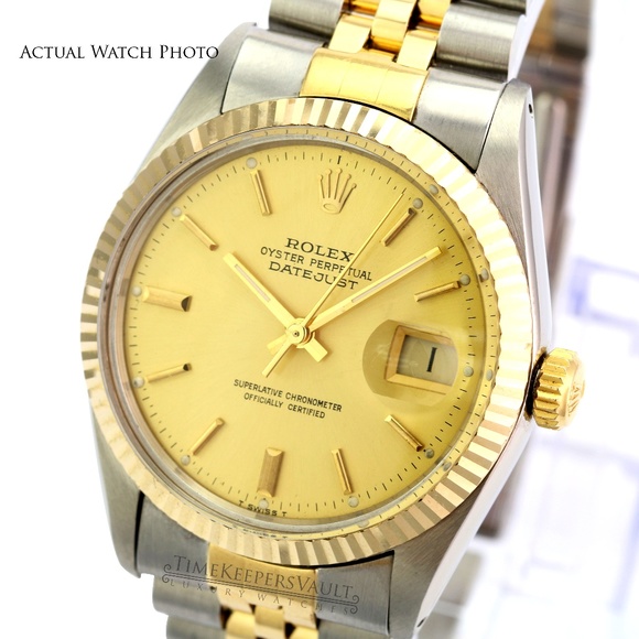 Rolex Accessories Rolex Datejust 613 Champagne Dial Fluted Bezel